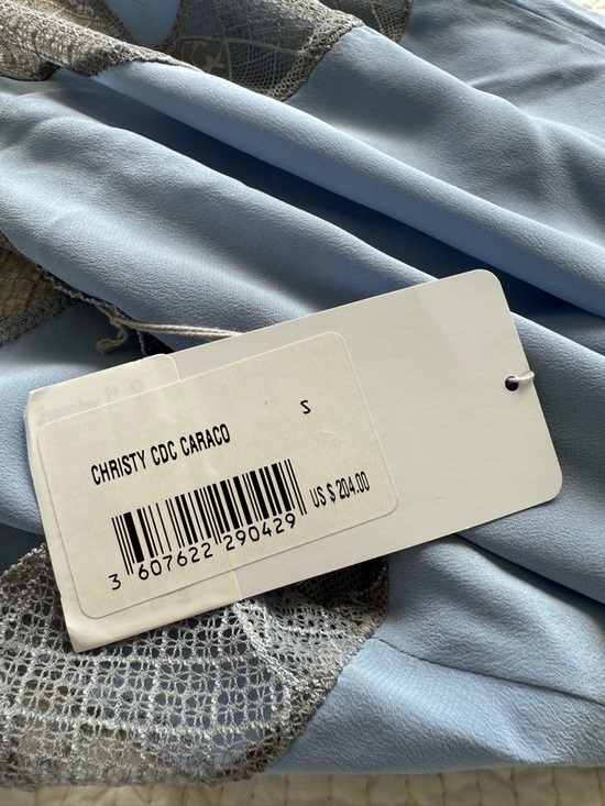 ZADIG & VOLTAIRE 100%Silk Lace Trim Cami Slip Top - Light Blue - Picture 3 of 5